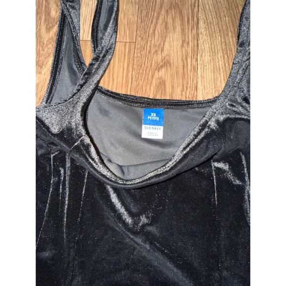 Old Navy Black Velvet Fit‎ and Flare Mini Dress XS Petite - Picture 4 of 6
